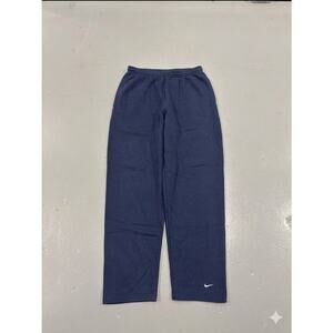 Vintage 90s Nike Y2K XL Baggy Navy Sweatpants Embroidered Swoosh Silver Tag